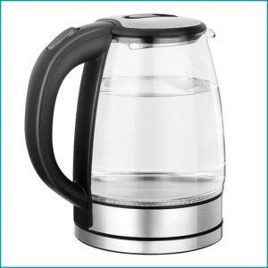1.8L Glass Electric Kettle | Fast Boil, Stainless Steel Water Boiler (UK Plug)