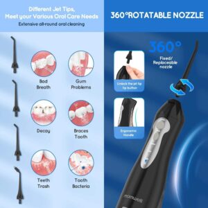 Mornwell Portable Water Flosser with Electric Toothbrush Combo:Gums Care - Brush