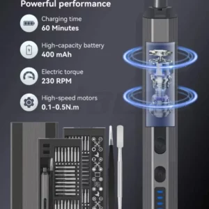 68 IN 1 Precision Electric Screwdriver Set 5 Levels Adjustable Comes Fill Light